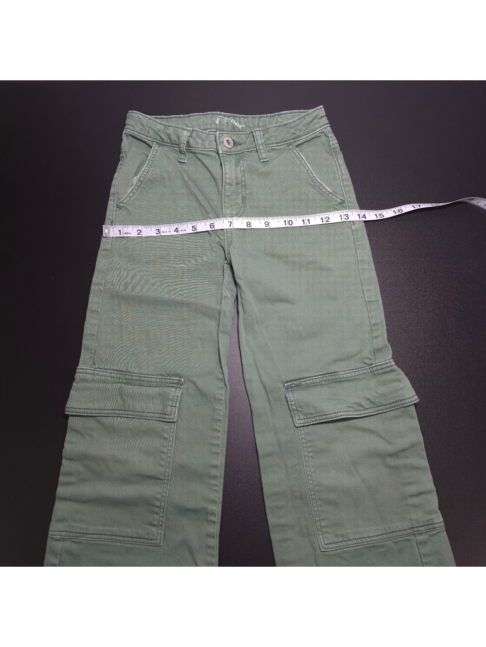 Art Class Green Cargo Pants with Adjustable Waist for Girls